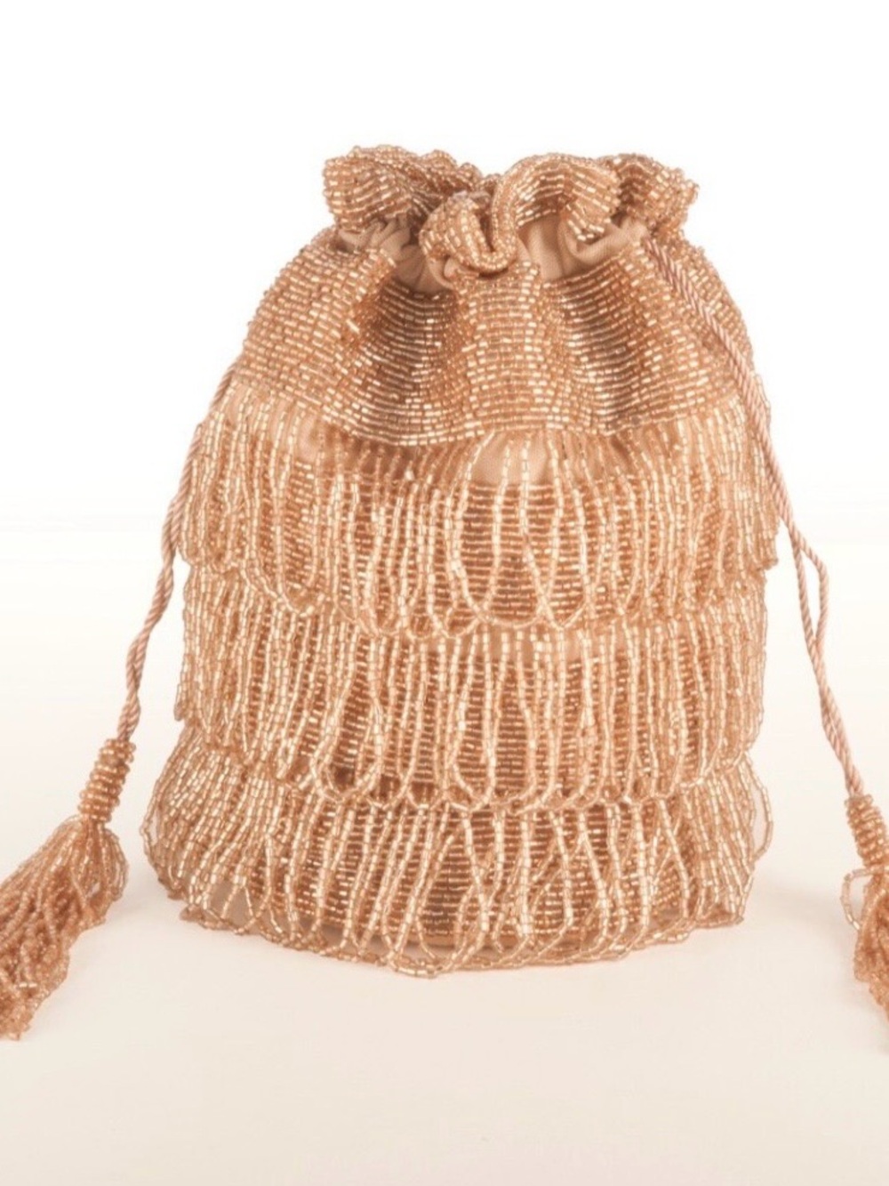 Fringe Flapper Bucket bag - blush pink